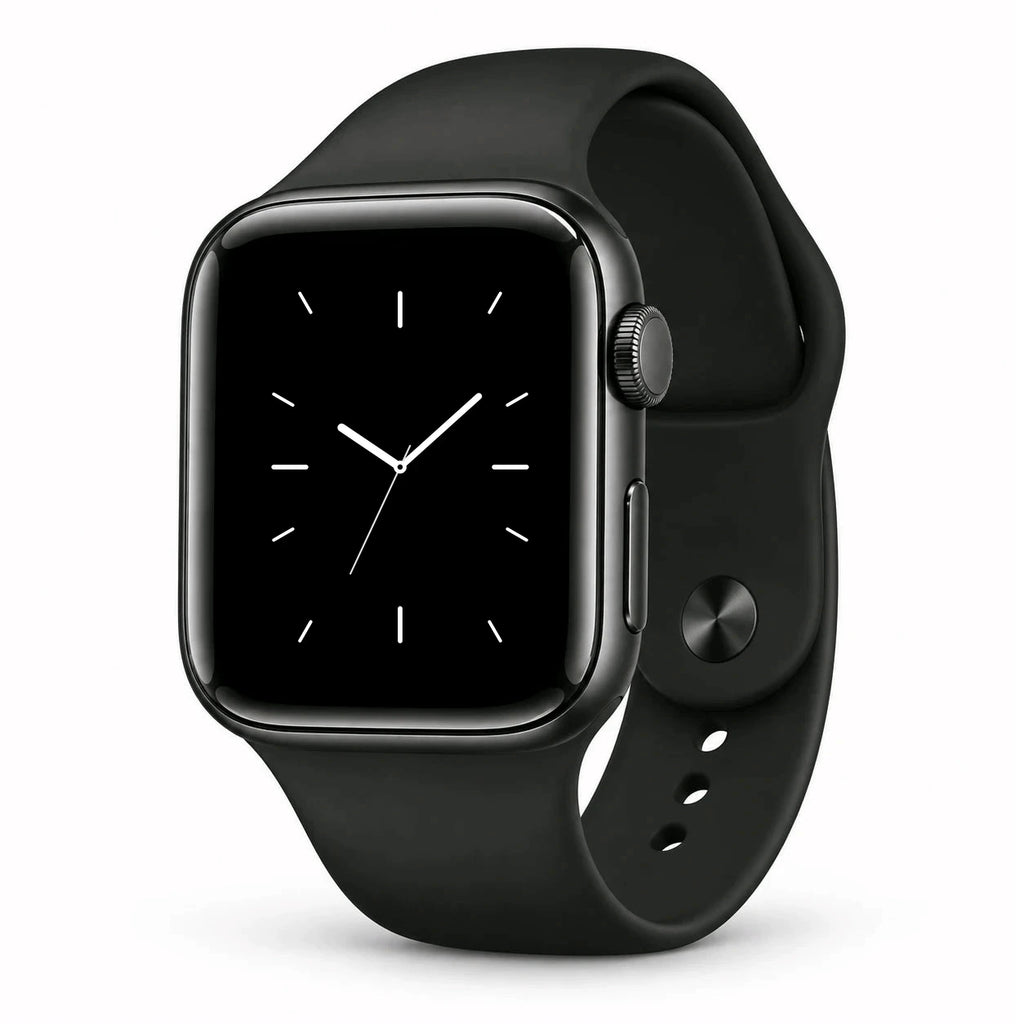 Reloj inteligente RelojClaro negro, vista en ángulo
