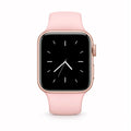 Reloj inteligente RelojClaro rosa con caja oro rosa, vista frontal