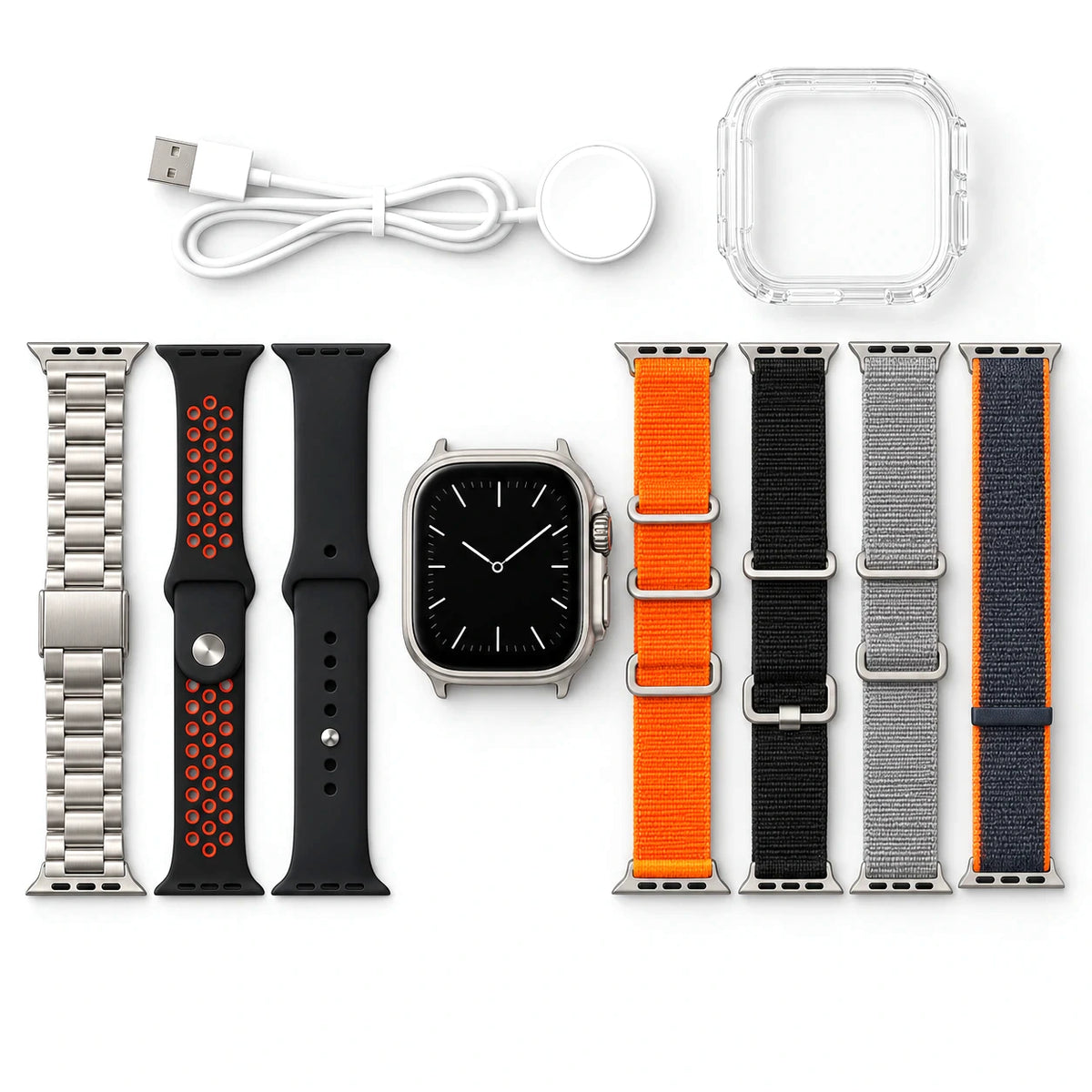 Kit completo con 7 correas, funda y cargador